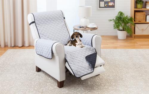 Show full view: Couch Guard Recliner Furniture Protector, Black Gray slide 2 of 2