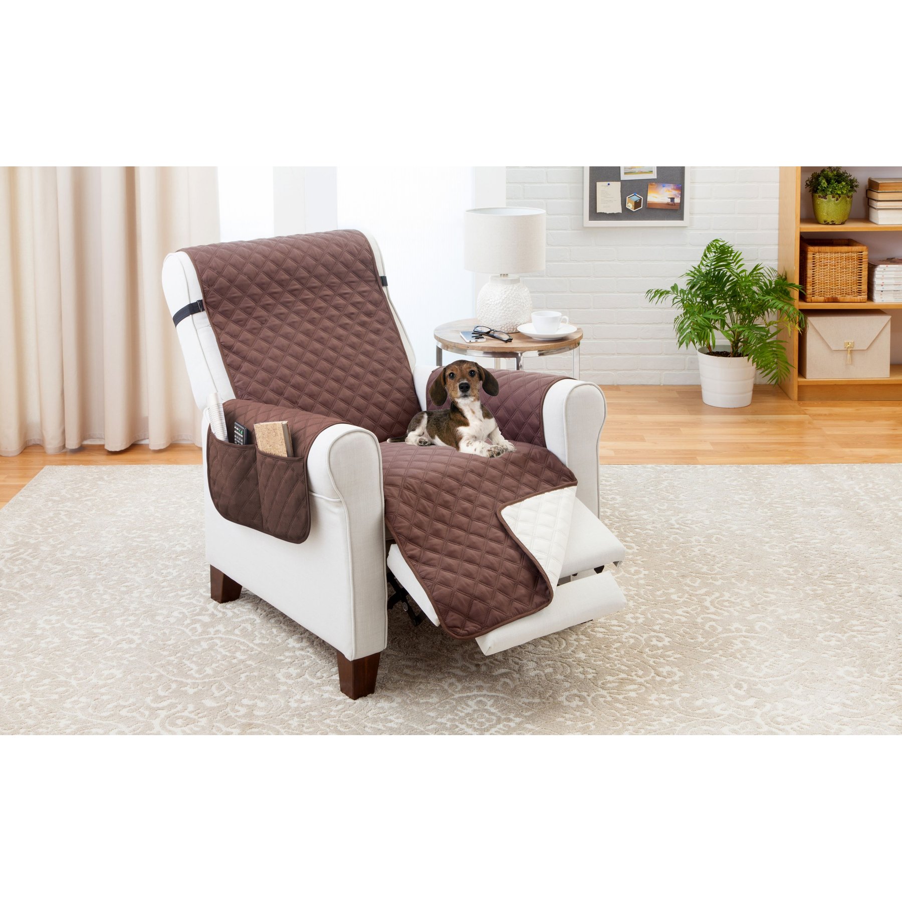 Couch Guard Recliner Furniture Protector, Choclate Tan