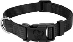 Country Brook Design American Made Deluxe Nylon Dog Collar, Black, Medium: 13 to 16-in neck, 3/4-in wide