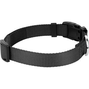 Country Brook Design American Made Deluxe Nylon Dog Collar, Black, Medium: 13 to 16-in neck, 3/4-in wide