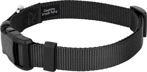Show full view: Country Brook Petz Everyday Nylon Dog Collar, Black, X-Large: 18 to 26-in neck, 1-in wide slide 5 of 8