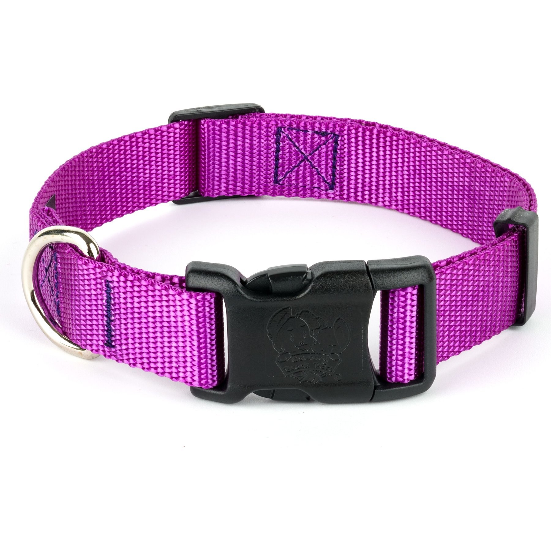 Country Brook Petz Everyday Nylon Dog Collar, Bright Purple, Small: 11 to 13-in neck, 3/4-in wide