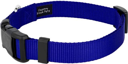 Show full view: Country Brook Petz Everyday Nylon Dog Collar, Bright Royal Blue, Large: 16 to 22-in neck, 1-in wide slide 5 of 8