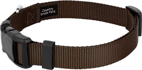 Show full view: Country Brook Petz Everyday Nylon Dog Collar, Brown, X-Small: 9 to 11-in neck, 3/8-in wide slide 5 of 8