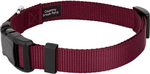 Show full view: Country Brook Petz Everyday Nylon Dog Collar, Burgundy, X-Small: 9 to 11-in neck, 3/8-in wide slide 9 of 11