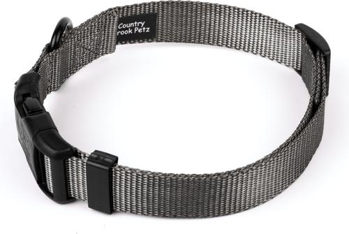 Show full view: Country Brook Petz Everyday Nylon Dog Collar, Charcoal, Small: 11 to 13-in neck, 3/4-in wide slide 3 of 7