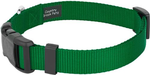 Show full view: Country Brook Petz Everyday Nylon Dog Collar, Christmas Green, Medium: 13 to 16-in neck, 3/4-in wide slide 5 of 8