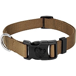 Country Brook Petz Everyday Nylon Dog Collar, Coyote Tan, Medium: 13 to 16-in neck, 3/4-in wide