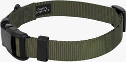 Country Brook Petz Everyday Nylon Dog Collar, Dark Olive Drab, Large: 16 to 22-in neck, 1-in wide slide 2 of 7