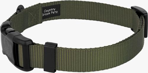 Show full view: Country Brook Petz Everyday Nylon Dog Collar, Dark Olive Drab, Large: 16 to 22-in neck, 1-in wide slide 5 of 8