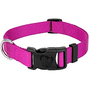 Country Brook Petz Everyday Nylon Dog Collar, Fuchsia, X-Large: 18 to 26-in neck, 1-in wide
