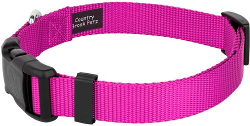 Show full view: Country Brook Petz Everyday Nylon Dog Collar, Fuchsia, X-Large: 18 to 26-in neck, 1-in wide slide 5 of 8