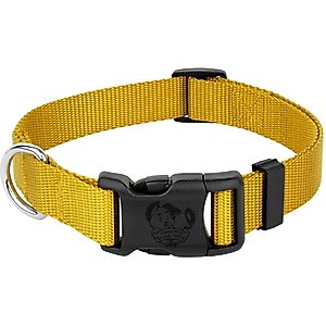 Country Brook Petz Everyday Nylon Dog Collar, Gold, Large: 16 to 22-in neck, 1-in wide