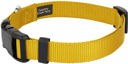 Show full view: Country Brook Petz Everyday Nylon Dog Collar, Gold, Large: 16 to 22-in neck, 1-in wide slide 6 of 9