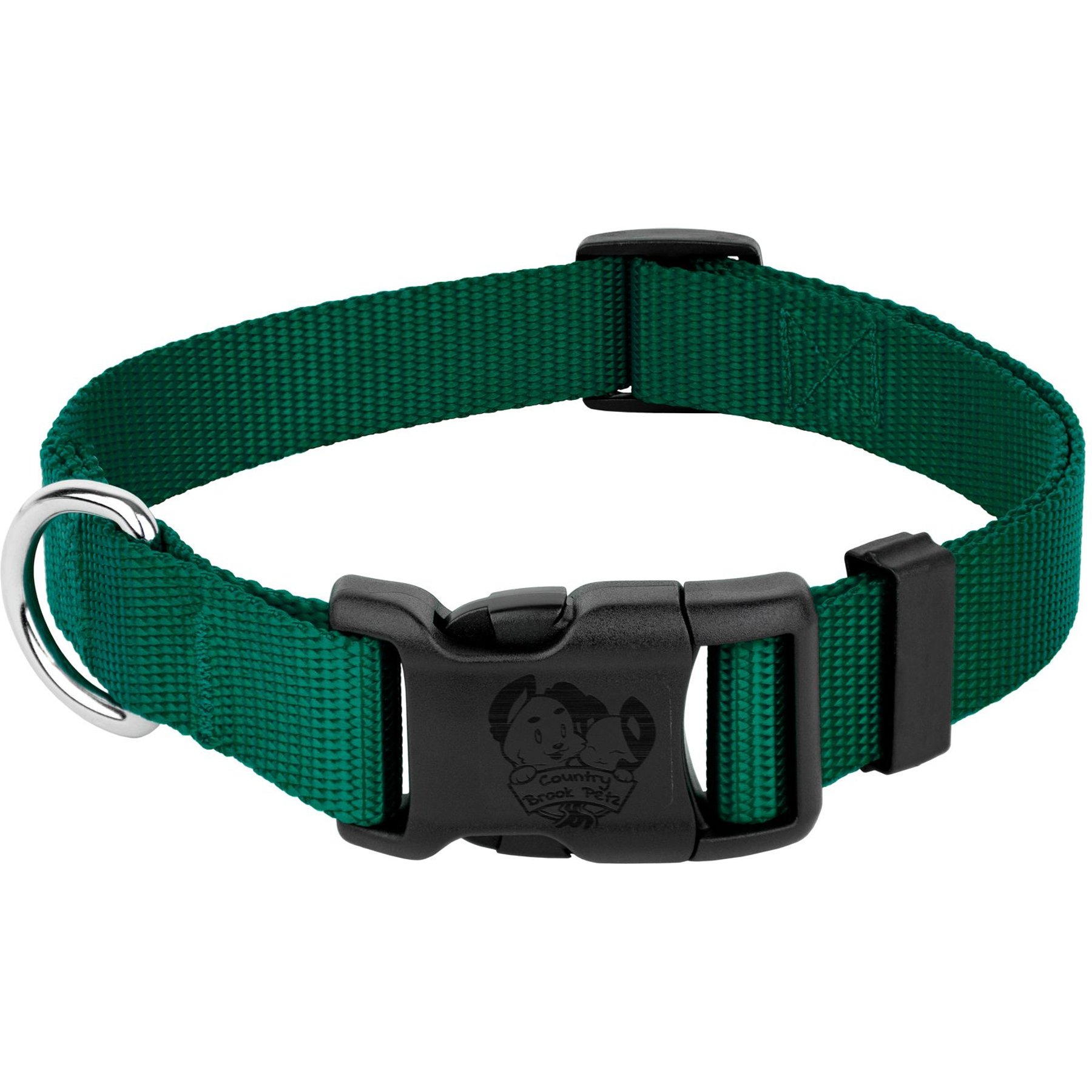 Country Brook Petz Everyday Nylon Dog Collar, Green, 3X-Small: 5 to 7-in neck, 3/8-in wide