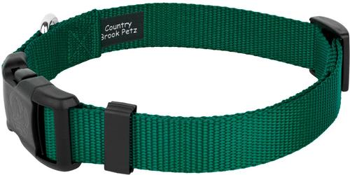 Show full view: Country Brook Petz Everyday Nylon Dog Collar, Green, X-Small: 9 to 11-in neck, 3/8-in wide slide 6 of 9