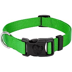 Country Brook Petz Everyday Nylon Dog Collar, Hot Lime Green, Medium: 13 to 16-in neck, 3/4-in wide