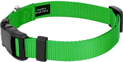 Show full view: Country Brook Petz Everyday Nylon Dog Collar, Hot Lime Green, Medium: 13 to 16-in neck, 3/4-in wide slide 6 of 9