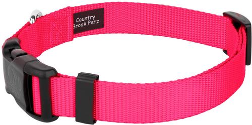 Show full view: Country Brook Petz Everyday Nylon Dog Collar, Hot Pink, Large: 16 to 22-in neck, 1-in wide slide 5 of 8