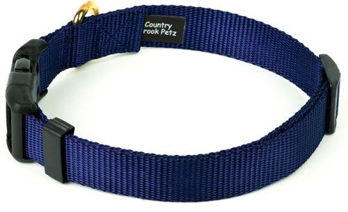 Show full view: Country Brook Petz Everyday Nylon Dog Collar, Navy Blue, Medium: 13 to 16-in neck, 3/4-in wide slide 5 of 9