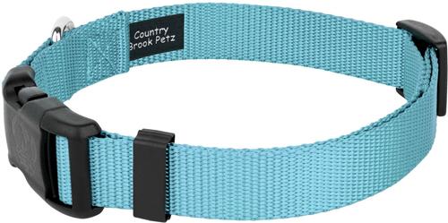 Show full view: Country Brook Petz Everyday Nylon Dog Collar, Ocean Blue, Small: 11 to 13-in neck, 3/4-in wide slide 5 of 8