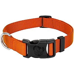 Country Brook Design American Made Deluxe Nylon Dog Collar, Orange, Large: 16 to 22-in neck, 1-in wide