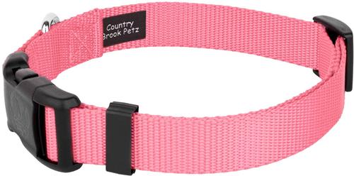 Show full view: Country Brook Petz Everyday Nylon Dog Collar, Pink, X-Small: 9 to 11-in neck, 3/8-in wide slide 5 of 8