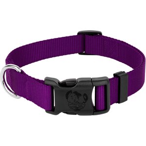 Country Brook Design American Made Deluxe Nylon Dog Collar, Purple, Small: 11 to 13-in neck, 3/4-in wide