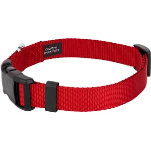 Country Brook Petz Everyday Nylon Dog Collar, Red, Large: 16 to 22-in neck, 1-in wide