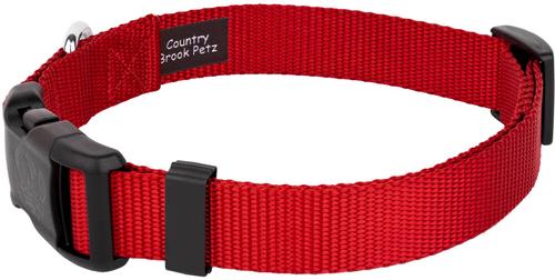 Show full view: Country Brook Petz Everyday Nylon Dog Collar, Red, Large: 16 to 22-in neck, 1-in wide slide 5 of 8