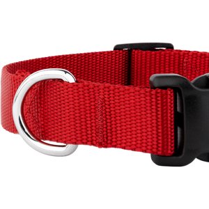 Country Brook Petz Everyday Nylon Dog Collar, Red, Large: 16 to 22-in neck, 1-in wide