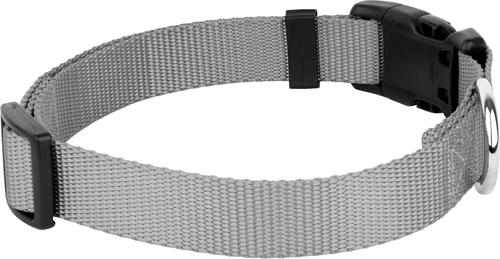 Show full view: Country Brook Petz Everyday Nylon Dog Collar, Silver, Small: 11 to 13-in neck, 3/4-in wide slide 7 of 9