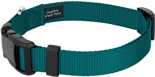 Show full view: Country Brook Petz Everyday Nylon Dog Collar, Teal, Large: 16 to 22-in neck, 1-in wide slide 5 of 8