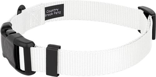 Show full view: Country Brook Petz Everyday Nylon Dog Collar, White, Medium: 13 to 16-in neck, 3/4-in wide slide 8 of 10