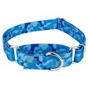 Country Brook Design Bone Camo Polyester Martingale Dog Collar, Blue, Large: 18 to 26-in neck, 1-in wide