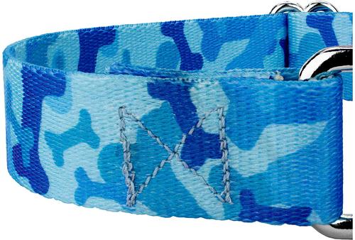 Show full view: Country Brook Design Bone Camo Polyester Martingale Dog Collar, Blue, Large: 18 to 26-in neck, 1-in wide slide 6 of 9