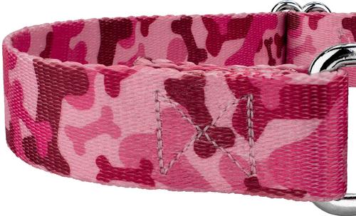 Show full view: Country Brook Design Bone Camo Polyester Martingale Dog Collar, Pink, Small: 11 to 15-in neck, 5/8-in wide slide 6 of 9