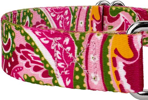Show full view: Country Brook Design Paisley Polyester Martingale Dog Collar, Pink, Large: 18 to 26-in neck, 1-in wide slide 5 of 8