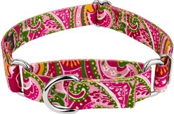 Country Brook Design Paisley Polyester Martingale Dog Collar, Pink, Small: 11 to 15-in neck, 5/8-in wide