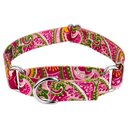 Country Brook Design Paisley Polyester Martingale Dog Collar, Pink, Small: 11 to 15-in neck, 5/8-in wide