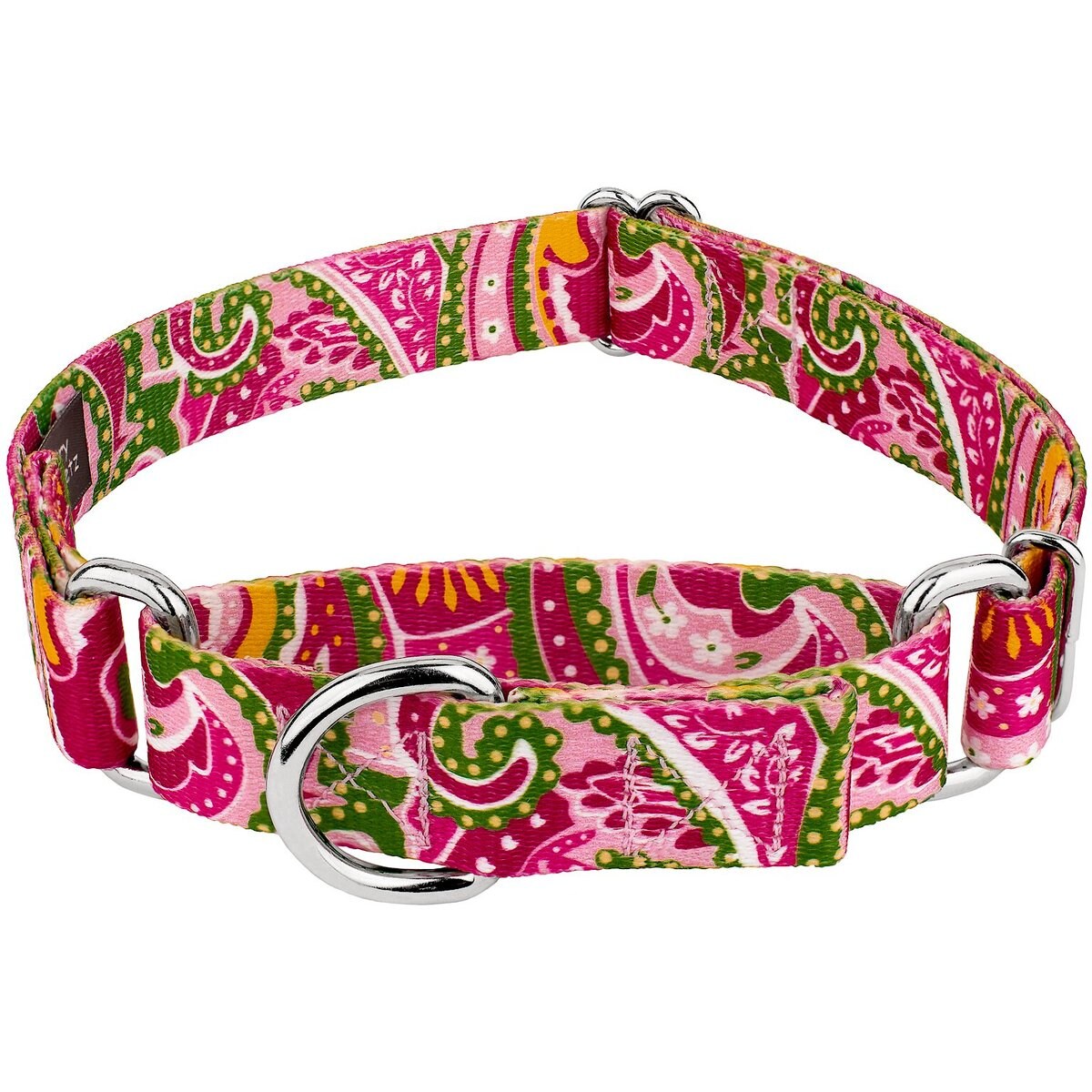 Country Brook Design Paisley Polyester Martingale Dog Collar, Pink, X-Large: 23 to 31-in neck, 1-in wide