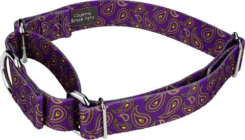 Show full view: Country Brook Design Paisley Polyester Martingale Dog Collar, Purple, X-Large: 23 to 31-in neck, 1-in wide slide 3 of 8