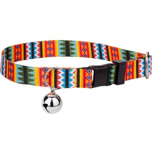 Country Brook Design Summer Pines Polyester Breakaway Cat Collar with Bell, 8 to 12-in neck, 1/2-in wide