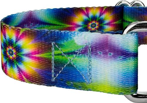 Show full view: Country Brook Design Tie-Dye Flowers Polyester Martingale Dog Collar & Leash, Small: 11 to 15-in neck, 5/8-in wide slide 6 of 12
