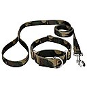Country Brook Design Woodland Camo Polyester Martingale Dog Collar & Leash, Medium: 15 to 21-in neck, 1-in wide