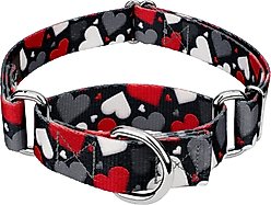 Country Brook Petz Be Mine Polyester Martingale Dog Collar, Black, Medium: 15 to 21-in neck, 1-in wide