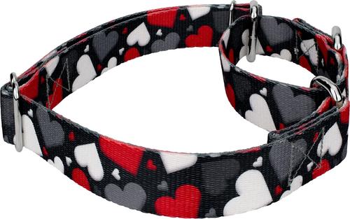 Show full view: Country Brook Petz Be Mine Polyester Martingale Dog Collar, Black, X-Small: 9 to 12-in neck, 1/2-in wide slide 5 of 6