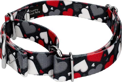 Show full view: Country Brook Petz Be Mine Polyester Martingale Dog Collar, Black, XX-Small: 7 to 10-in neck, 1/2-in wide slide 3 of 5