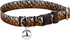 Country Brook Petz Bengal Tiger Stripes Breakaway Cat Collar, Orange, 8 to 12-in neck, 1/2-in wide