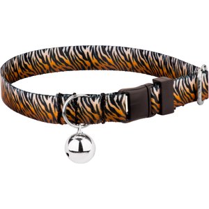Country Brook Petz Bengal Tiger Stripes Breakaway Cat Collar, Orange, 8 to 12-in neck, 1/2-in wide